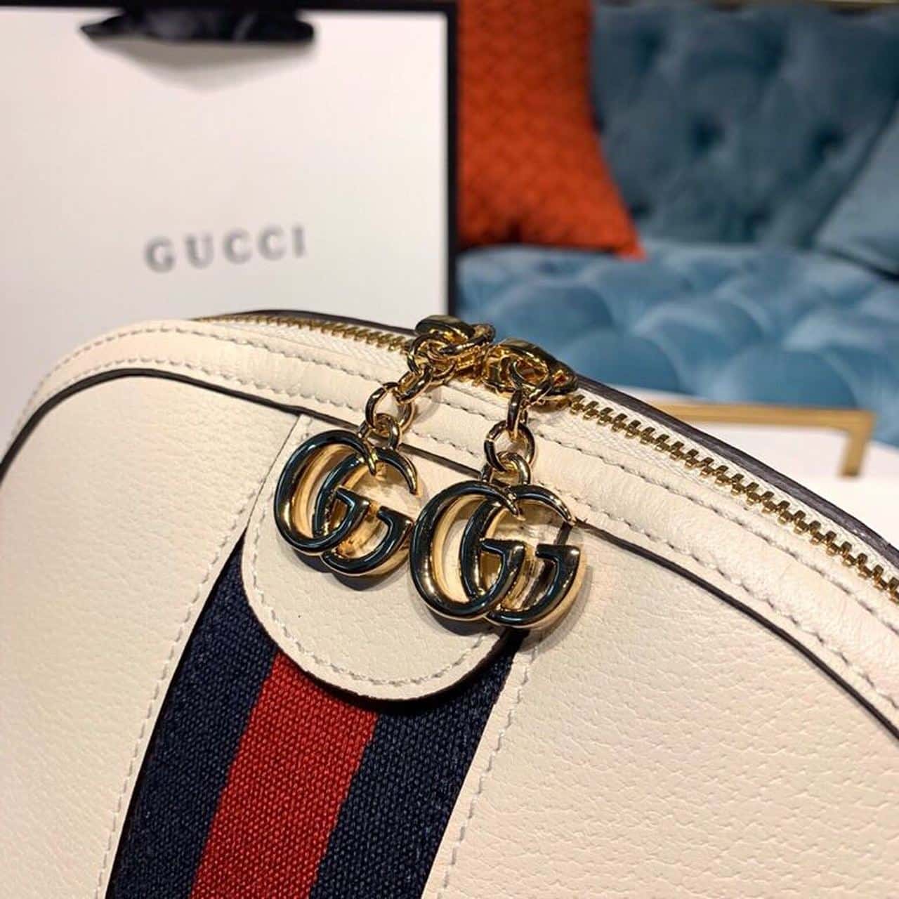 1:1 Replica Gucci Ophidia Shoulder Bag White 9in/24cm - Image 5