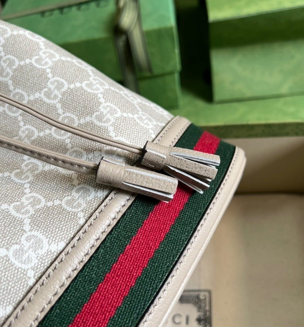 1:1 Replica Gucci Ophidia Small GG Bucket Bag White For Women, Women's Bags 10in/25cm GG ‎
