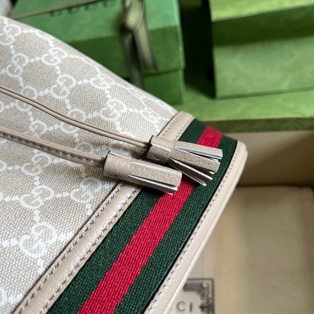 1:1 Replica Gucci Ophidia Small GG Bucket Bag White For Women, Women's Bags 10in/25cm GG - Image 3