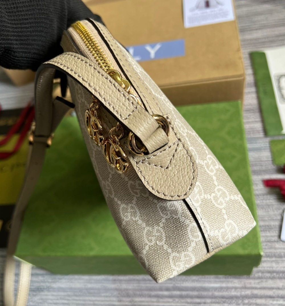 1:1 Replica Gucci Ophidia Small GG Shoulder Bag Beige For Women, Women's Bags 9.2in/24cm GG ‎499621 UULAG 9682