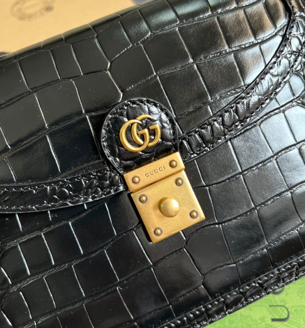 1:1 Replica Gucci Ophidia Small GG Top Handle Bag Balck For Women, Women's Bags 9.8in/25cm GG