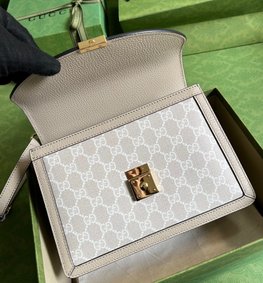 1:1 Replica Gucci Ophidia Small GG Top Handle Bag Beige For Women, Women's Bags 9.8in/25cm GG ‎651055 UULAG 9682