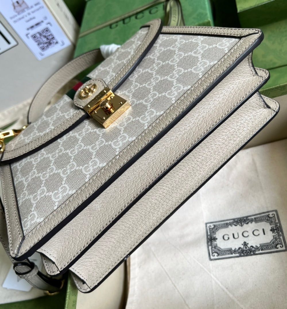 1:1 Replica Gucci Ophidia Small GG Top Handle Bag Beige For Women, Women's Bags 9.8in/25cm GG ‎651055 UULAG 9682