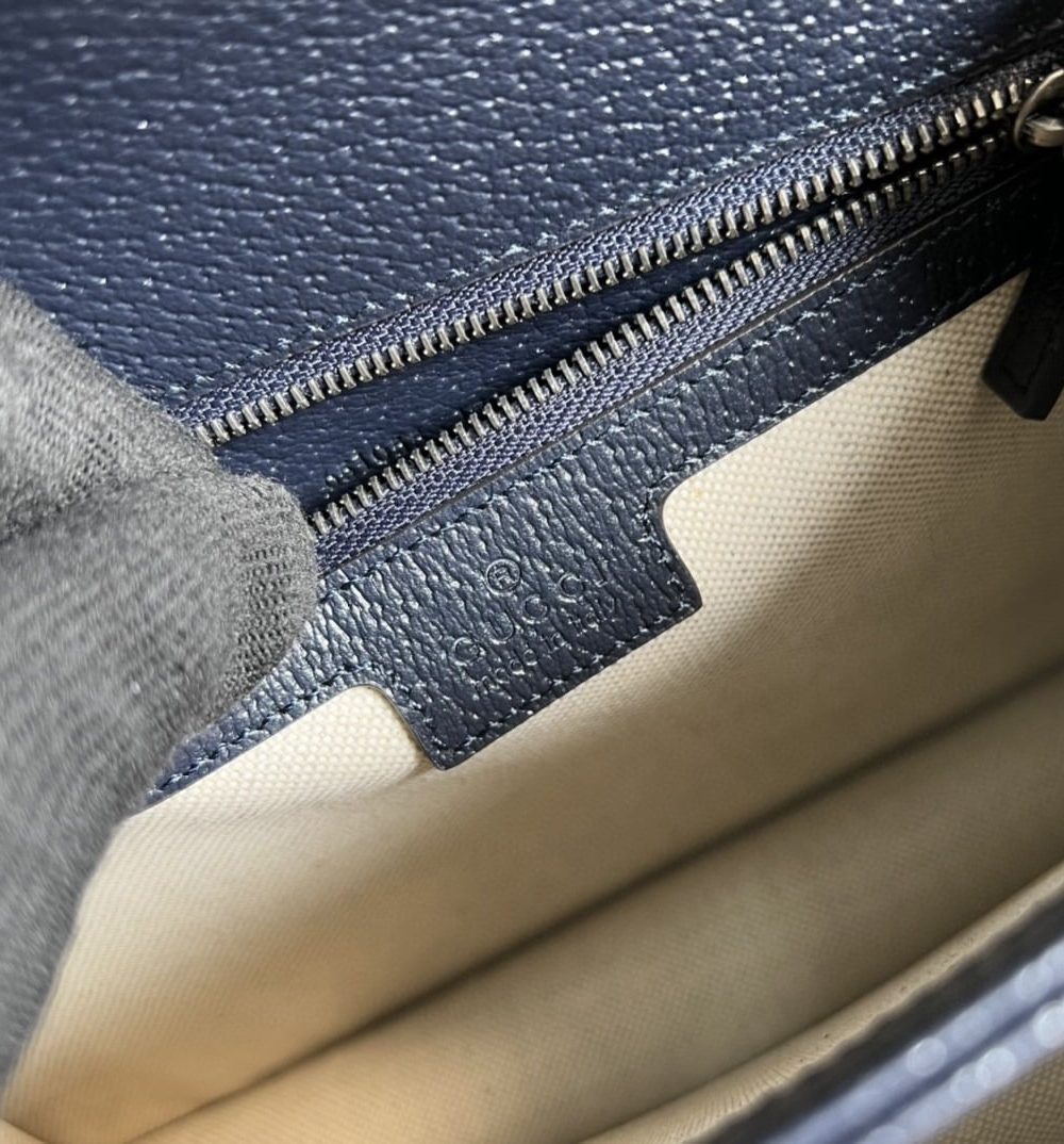 1:1 Replica Gucci Ophidia Small Top Handle Bag Beige And Blue GG Supreme Canvas  For Women 10in/25cm 651055 96IWN 4076