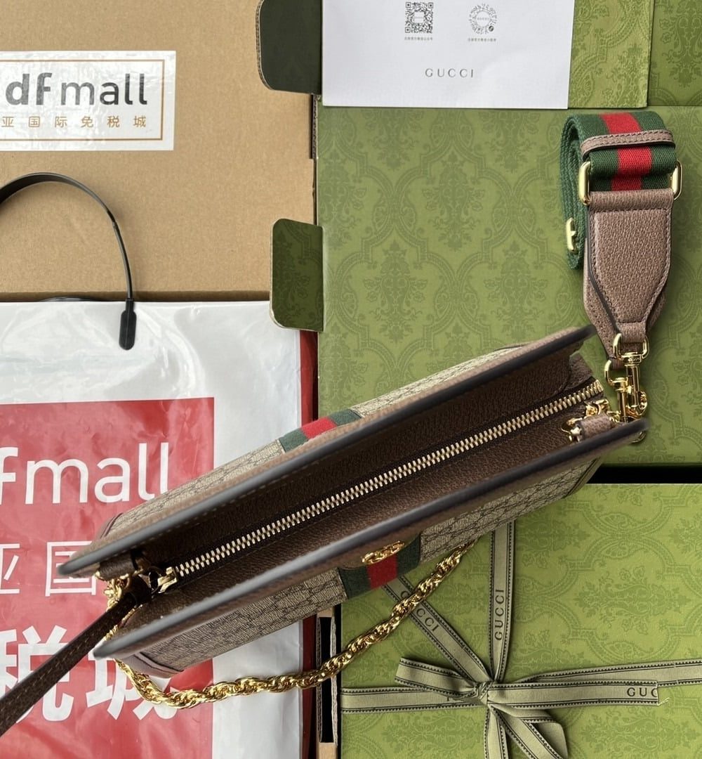 1:1 Replica Gucci Ophidia Small Tote With Web Black For Women 10in/26cm GG 693724 96IWO 8745