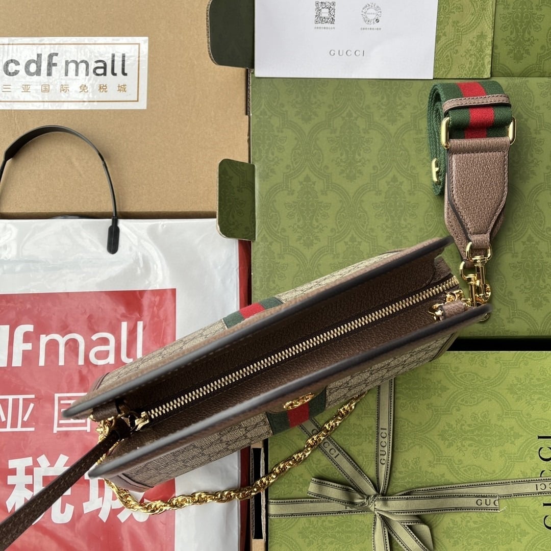 1:1 Replica Gucci Ophidia Small Tote With Web Black For Women 10in/26cm GG 693724 96IWO 8745 - Image 9