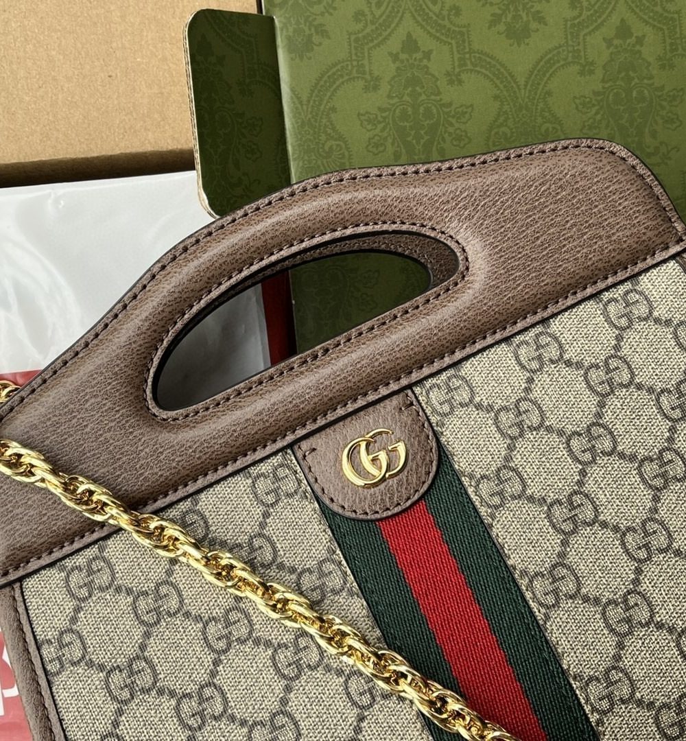 1:1 Replica Gucci Ophidia Small Tote With Web Black For Women 10in/26cm GG 693724 96IWO 8745