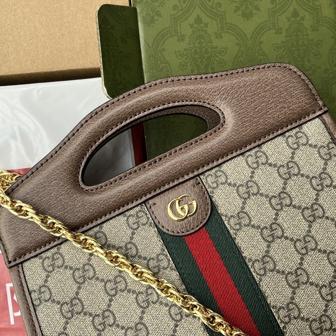 1:1 Replica Gucci Ophidia Small Tote With Web Black For Women 10in/26cm GG 693724 96IWO 8745 - Image 4