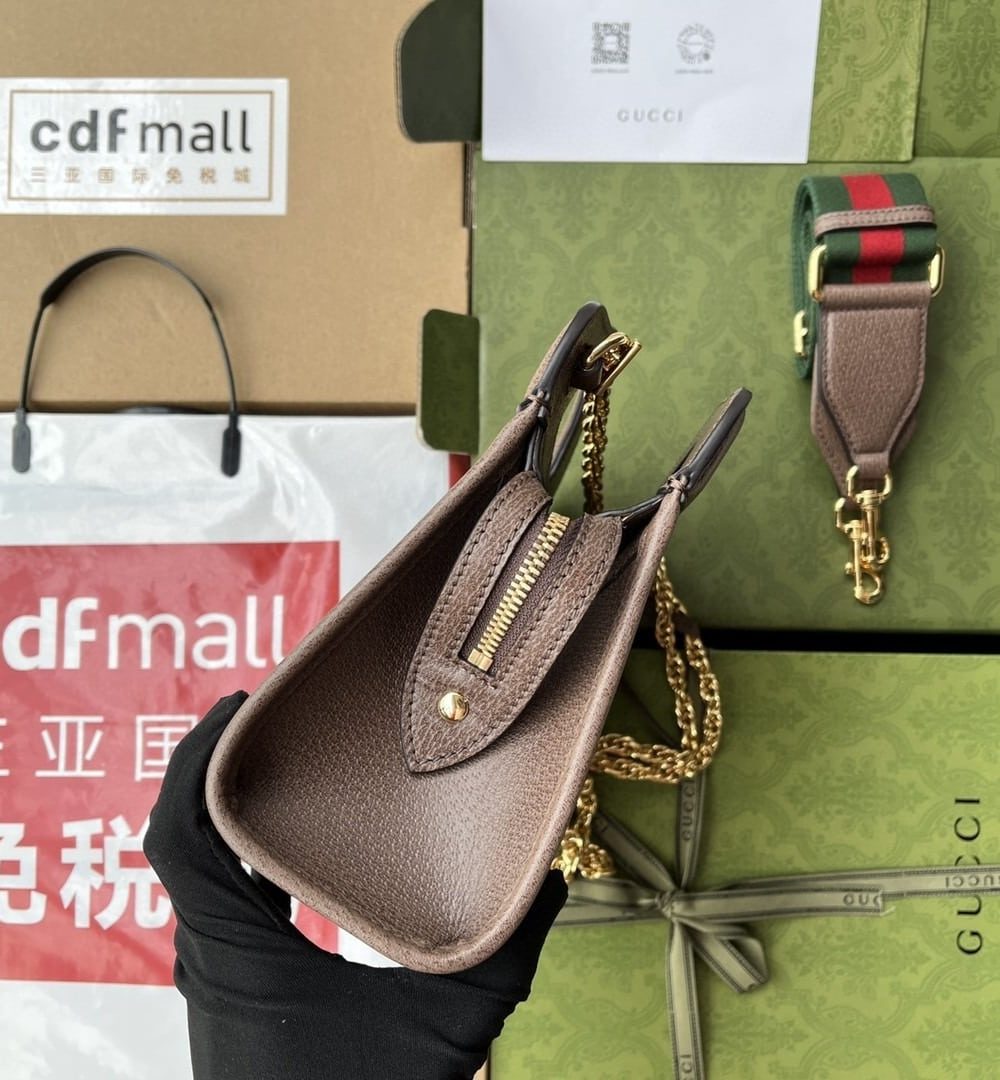 1:1 Replica Gucci Ophidia Small Tote With Web Black For Women 10in/26cm GG 693724 96IWO 8745