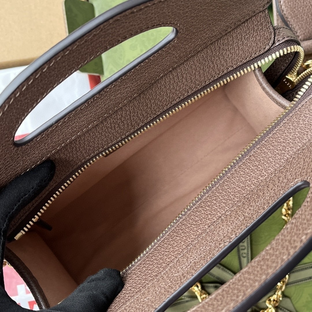 1:1 Replica Gucci Ophidia Small Tote With Web Black For Women 10in/26cm GG 693724 96IWO 8745 - Image 3