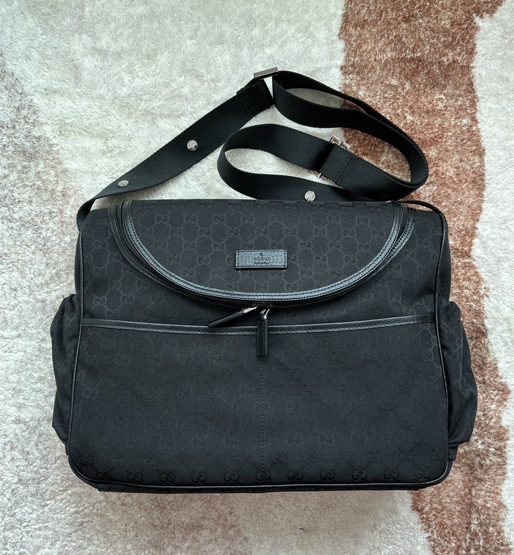 1:1 Replica Gucci Original GG Baby Changing Bag Black For Women, Women's Bags 16.9in/43cm GG