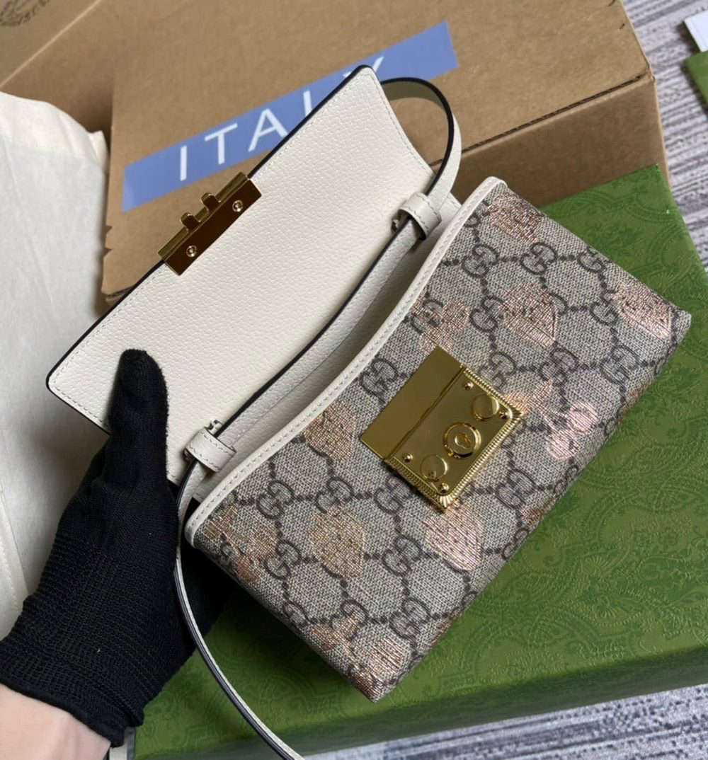 1:1 Replica Gucci Padlock Mini Bag Beige For Women, Women's Bags 7in/18cm GG