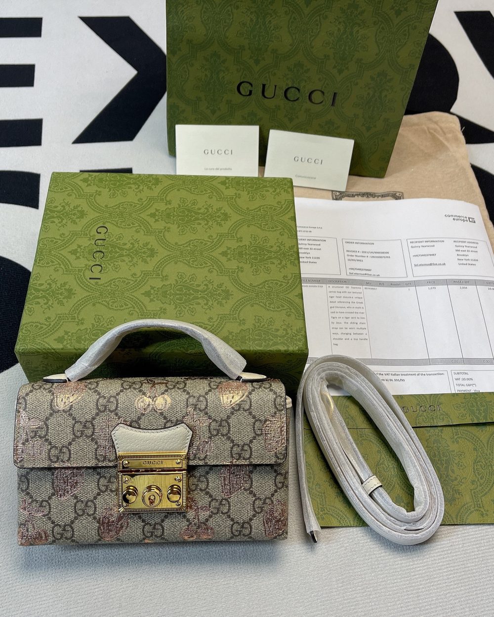1:1 Replica Gucci Padlock Mini Bag Beige For Women, Women's Bags 7in/18cm GG