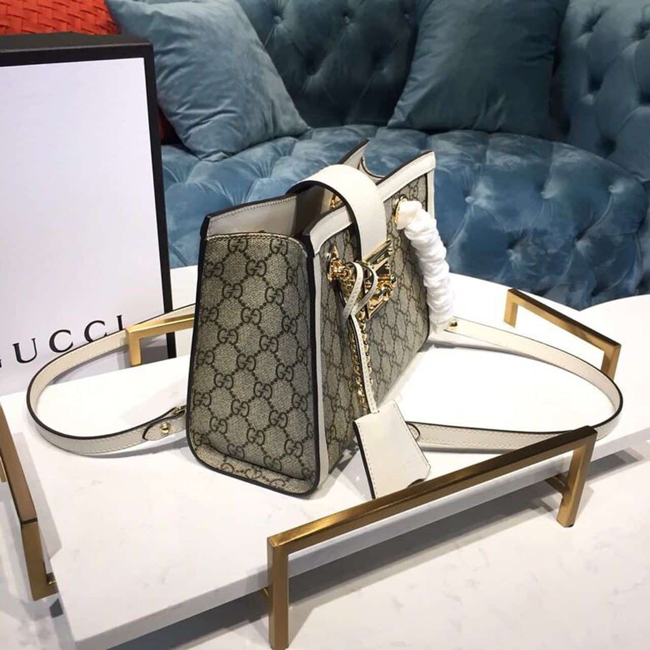 1:1 Replica Gucci Padlock Small GG Shoulder Bag A Material With Low Environmental Impact With White For Women 10in/26cm GG 498156 KHNKG 9761 - Image 3