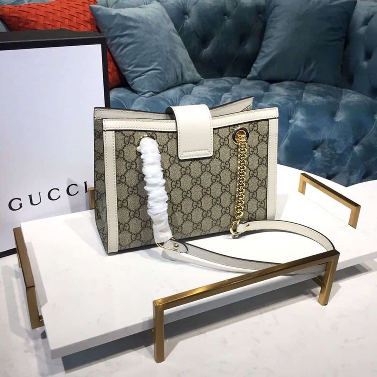 1:1 Replica Gucci Padlock Small GG Shoulder Bag A Material With Low Environmental Impact With White For Women 10in/26cm GG 498156 KHNKG 9761 - Image 6