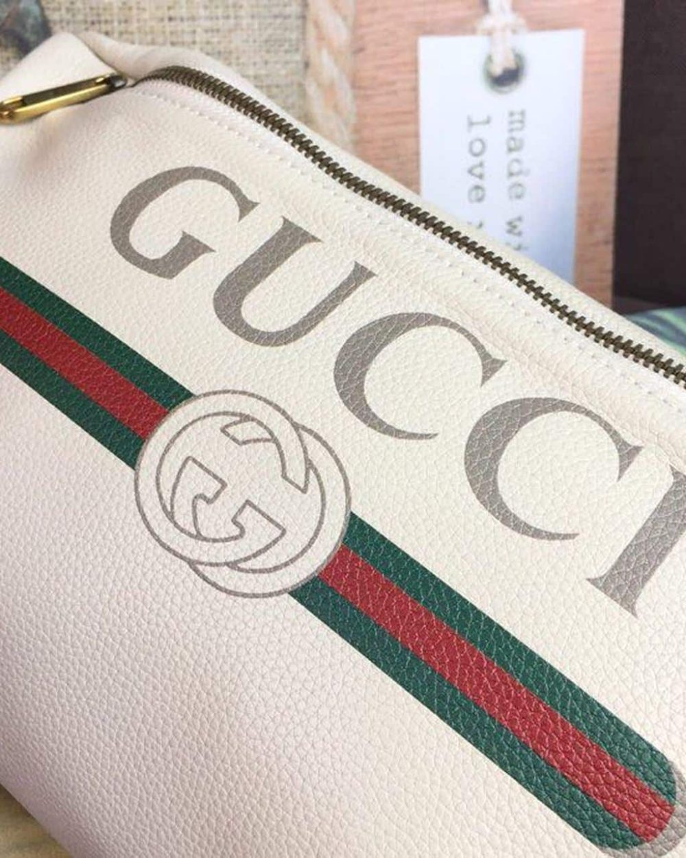 1:1 Replica Gucci Print Waist Belt Bag White For Women And Men 15in/39cm GG 530412