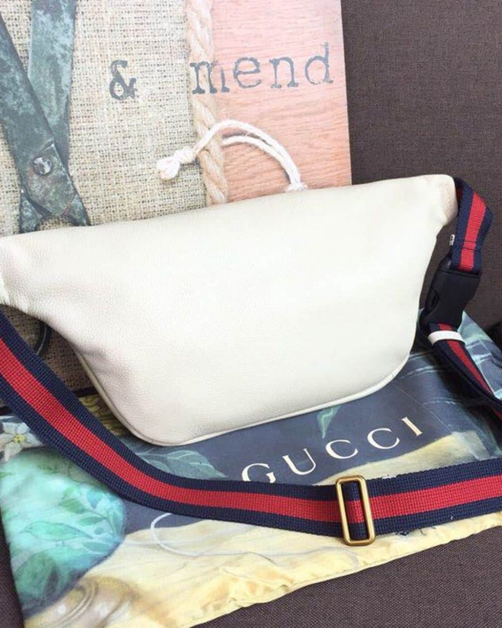 1:1 Replica Gucci Print Waist Belt Bag White For Women And Men 15in/39cm GG 530412