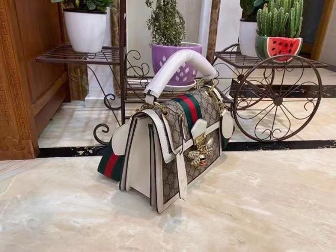 1:1 Replica Gucci Queen Margaret GG Small Top Handle Bag Beige And Ebony GG Supreme Canvas For Women 10in/26cm GG 476541 - Image 2