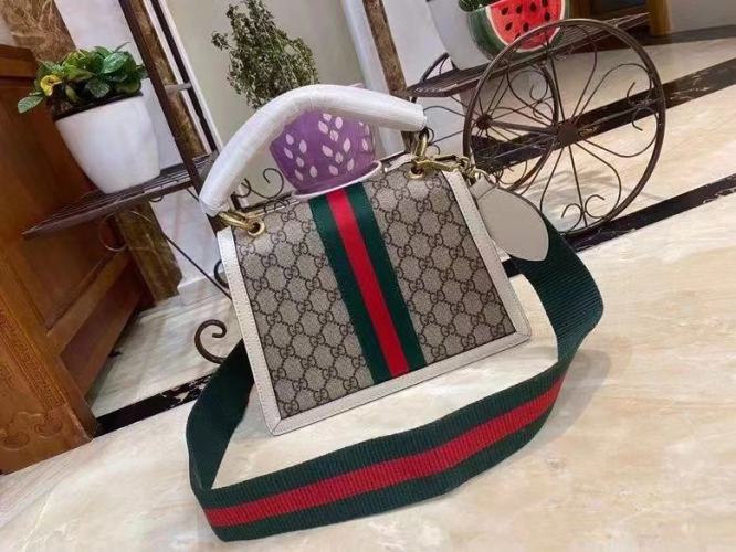 1:1 Replica Gucci Queen Margaret GG Small Top Handle Bag Beige And Ebony GG Supreme Canvas For Women 10in/26cm GG 476541 - Image 3