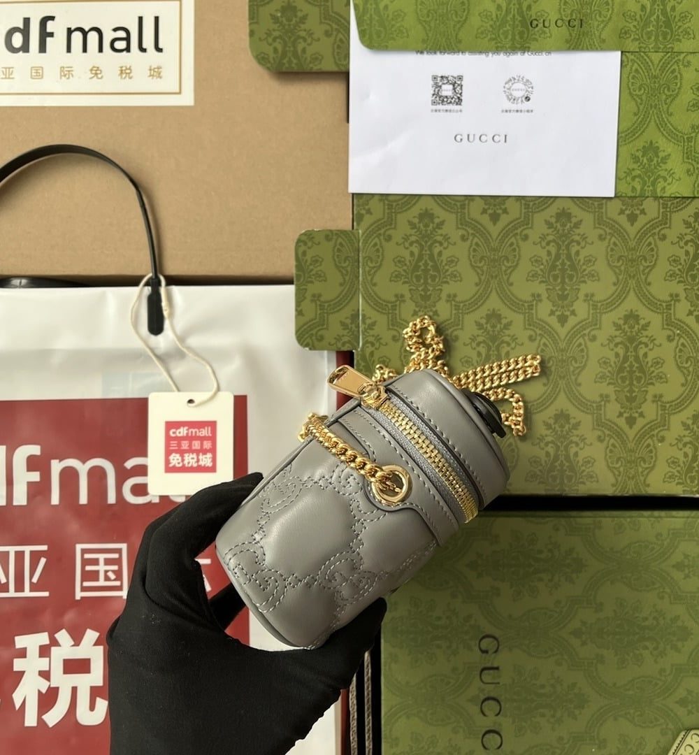 1:1 Replica Gucci Quilted GG Mini Handbag Gray For Women, Women's Bags 6.3in/16cm GG 723770 UM8IG 1275