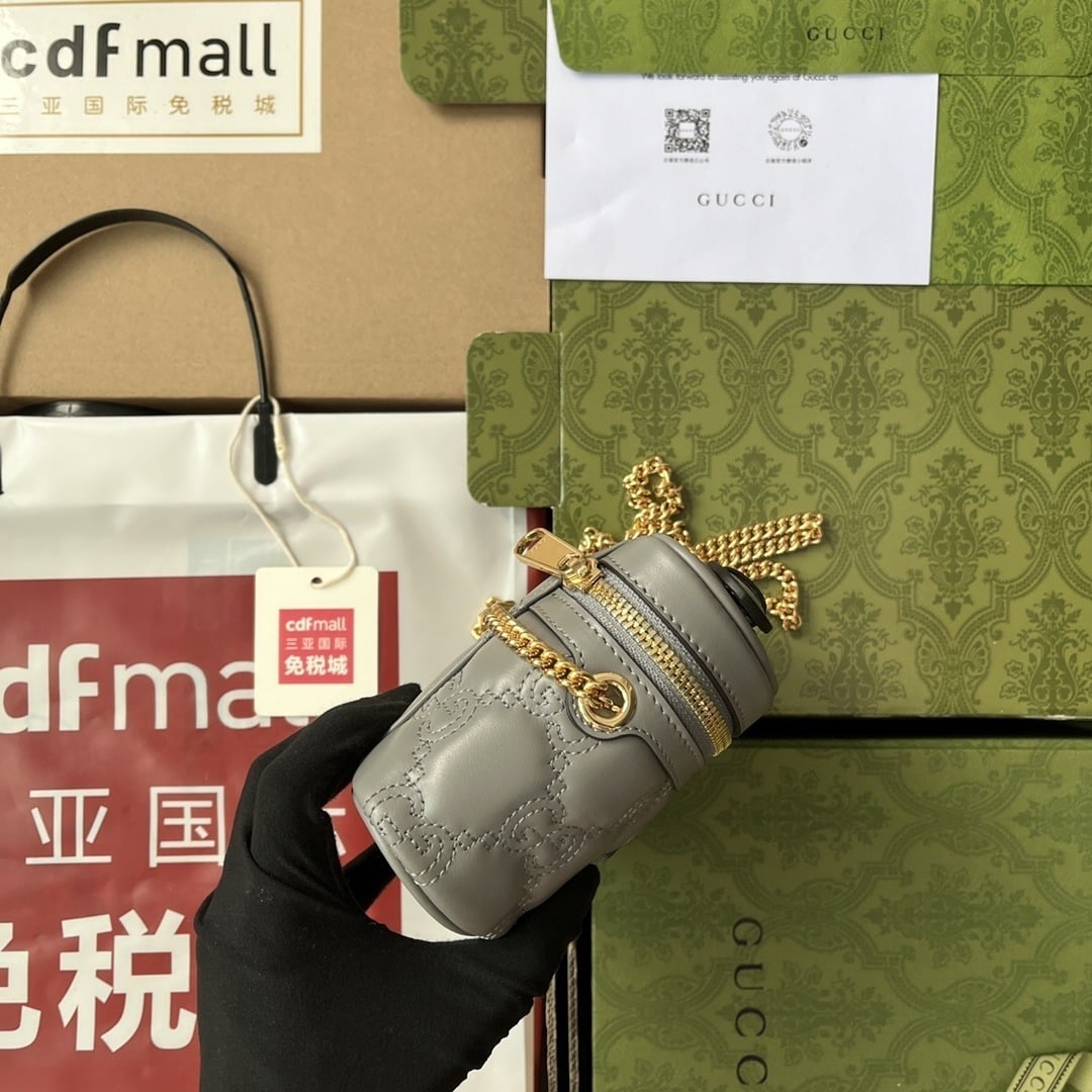1:1 Replica Gucci Quilted GG Mini Handbag Gray For Women, Women's Bags 6.3in/16cm GG 723770 UM8IG 1275 - Image 4