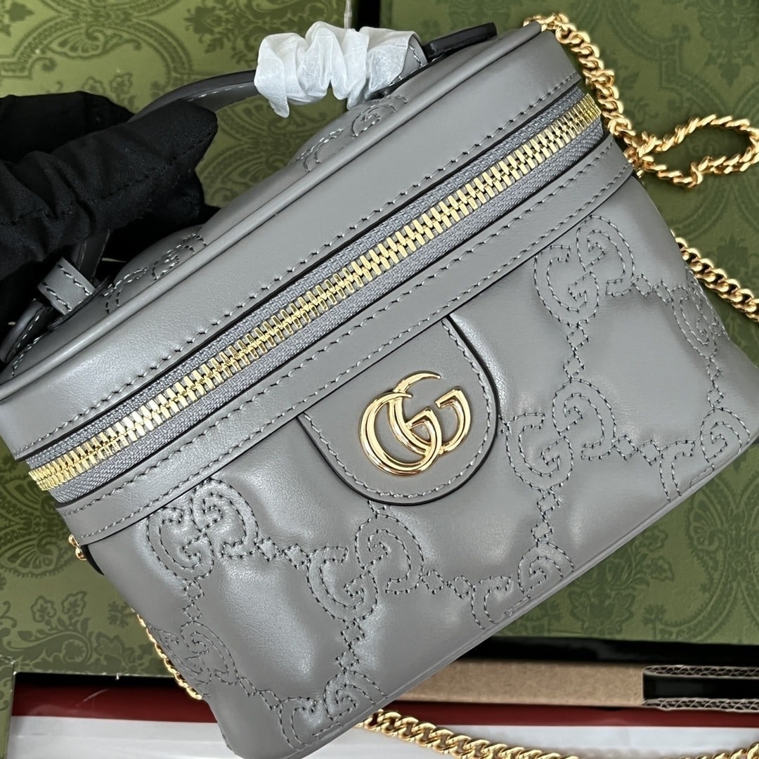1:1 Replica Gucci Quilted GG Mini Handbag Gray For Women, Women's Bags 6.3in/16cm GG 723770 UM8IG 1275 - Image 5