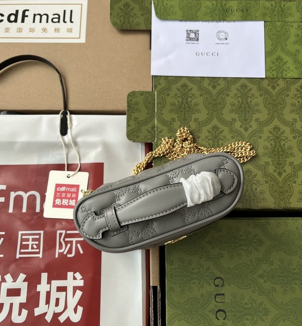 1:1 Replica Gucci Quilted GG Mini Handbag Gray For Women, Women's Bags 6.3in/16cm GG 723770 UM8IG 1275