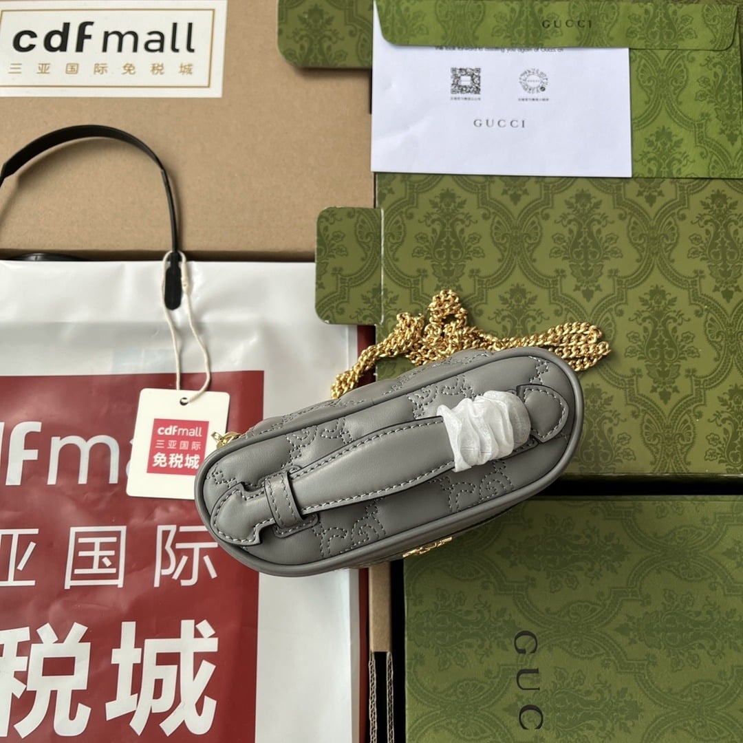 1:1 Replica Gucci Quilted GG Mini Handbag Gray For Women, Women's Bags 6.3in/16cm GG 723770 UM8IG 1275 - Image 8