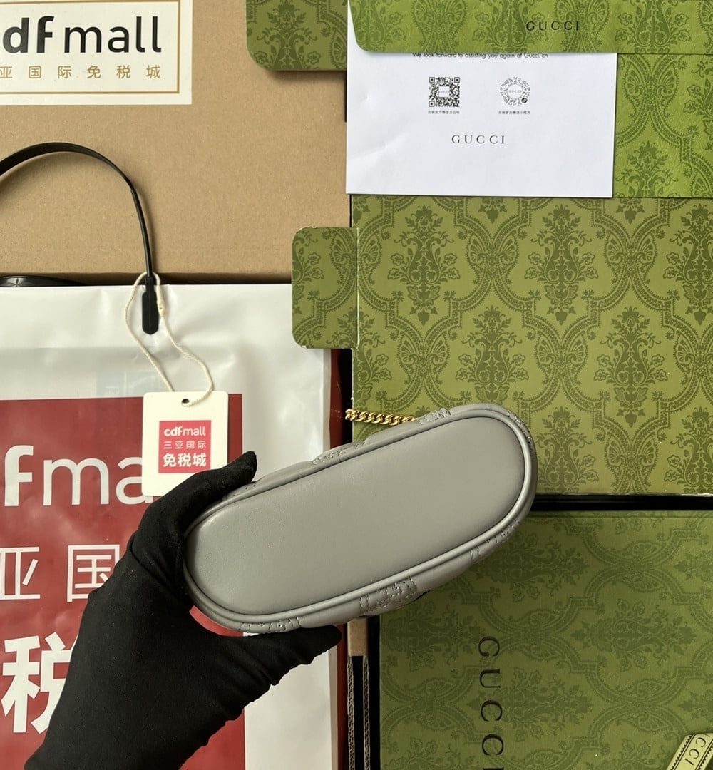 1:1 Replica Gucci Quilted GG Mini Handbag Gray For Women, Women's Bags 6.3in/16cm GG 723770 UM8IG 1275