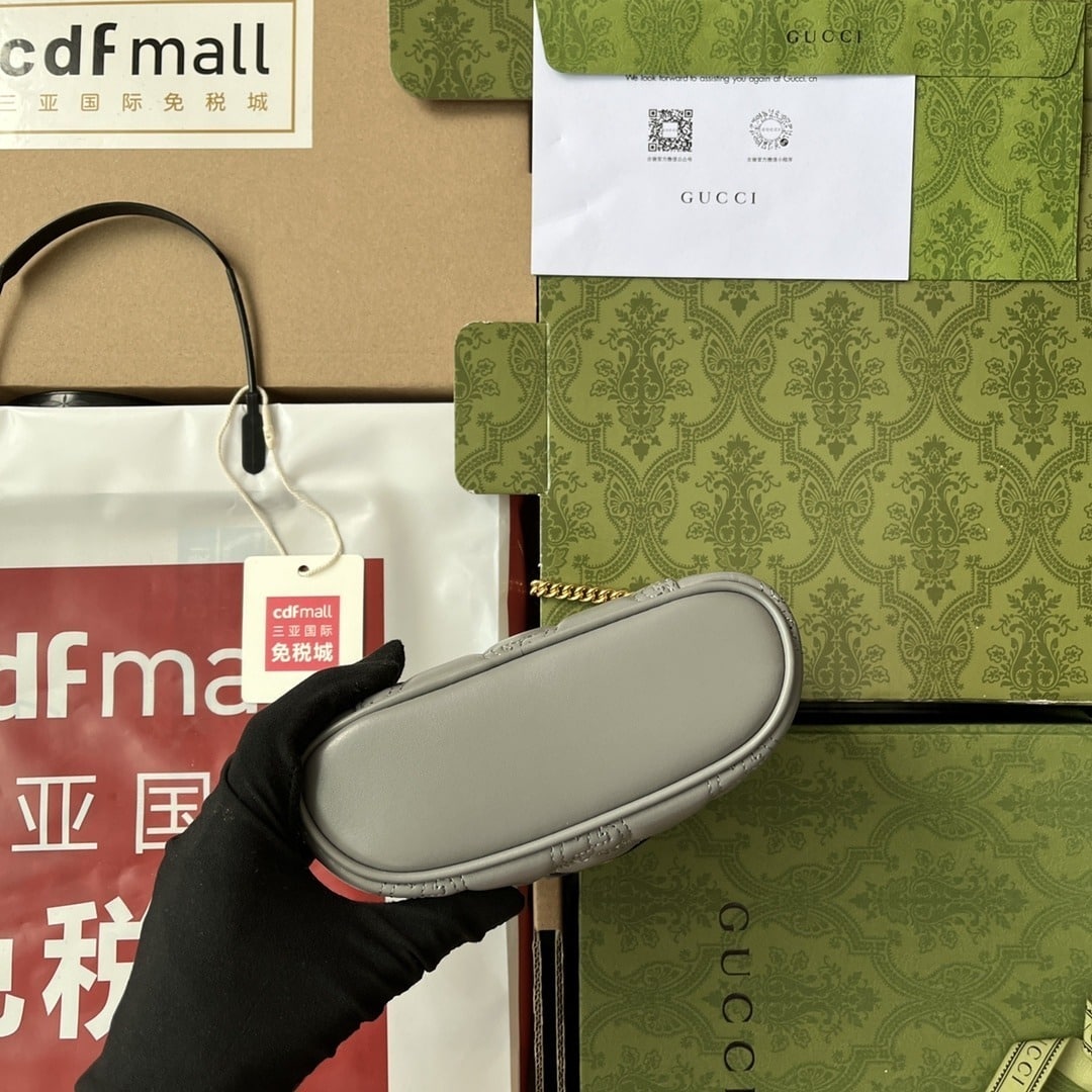 1:1 Replica Gucci Quilted GG Mini Handbag Gray For Women, Women's Bags 6.3in/16cm GG 723770 UM8IG 1275 - Image 7