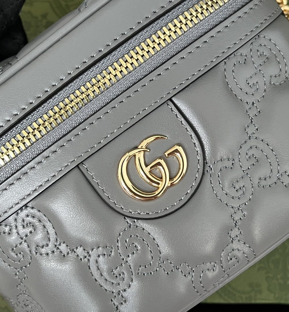 1:1 Replica Gucci Quilted GG Mini Handbag Gray For Women, Women's Bags 6.3in/16cm GG 723770 UM8IG 1275