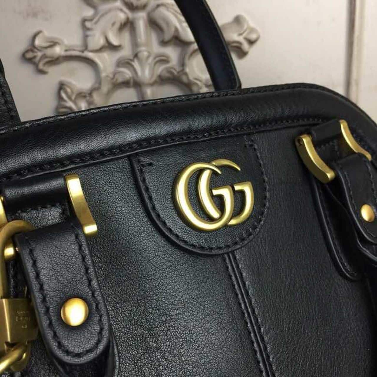 1:1 Replica Gucci Re(Belle) Large Top Handle Bag Black For Women 15.75in/40cm GG - Image 6