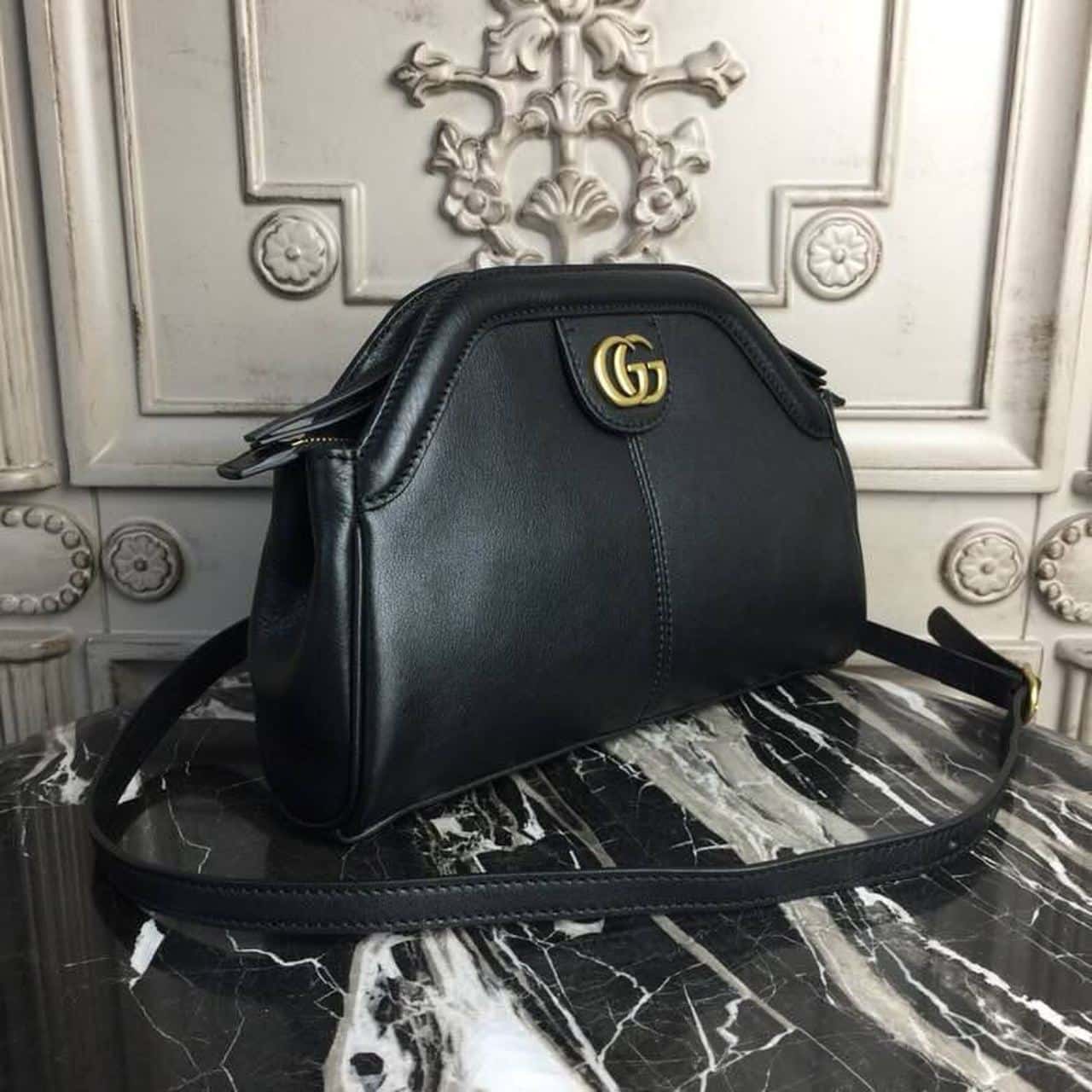 1:1 Replica Gucci RE(BELLE) Medium Top Handle Bag Black For Women 10.7in/27cm GG - Image 3
