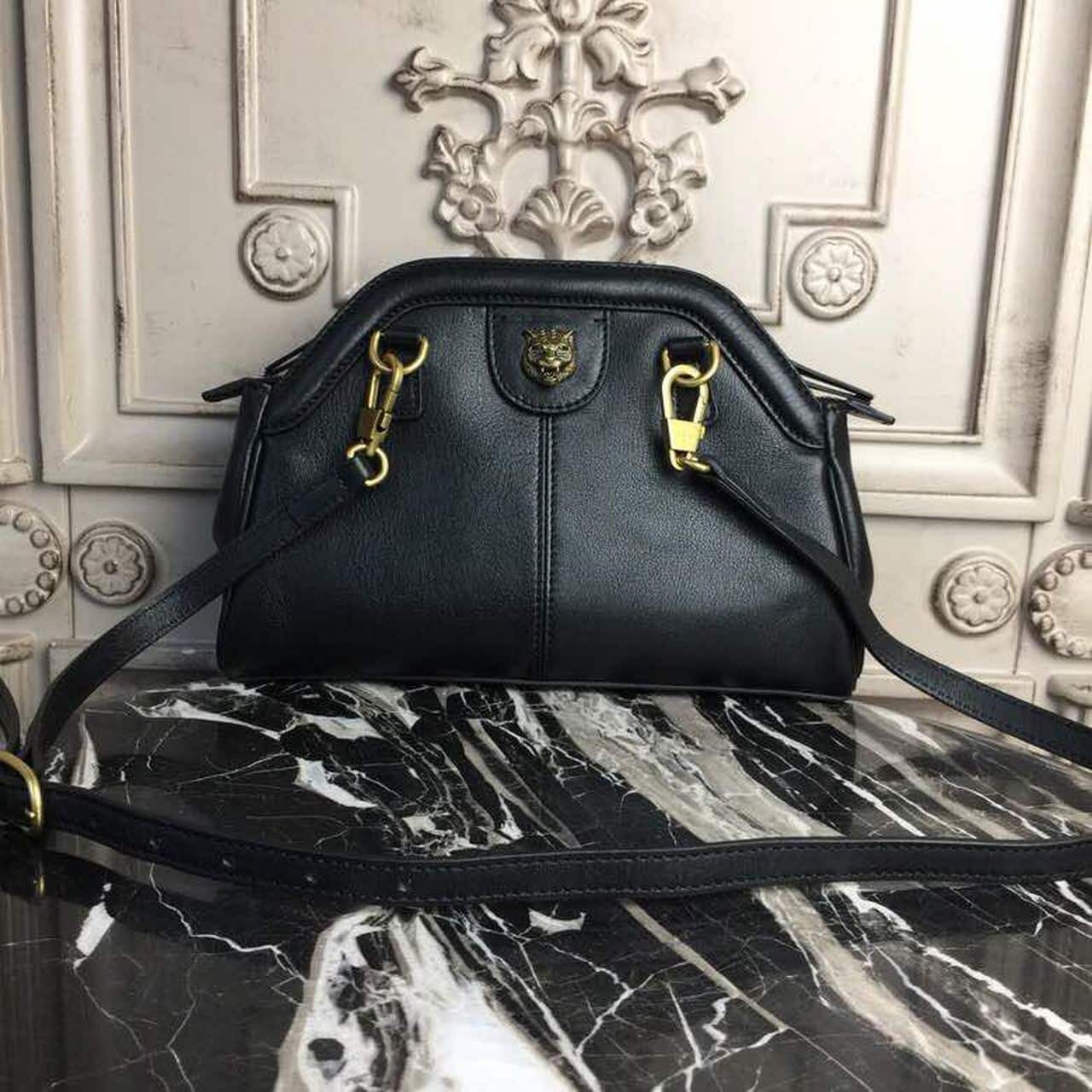 1:1 Replica Gucci RE(BELLE) Medium Top Handle Bag Black For Women 10.7in/27cm GG - Image 6