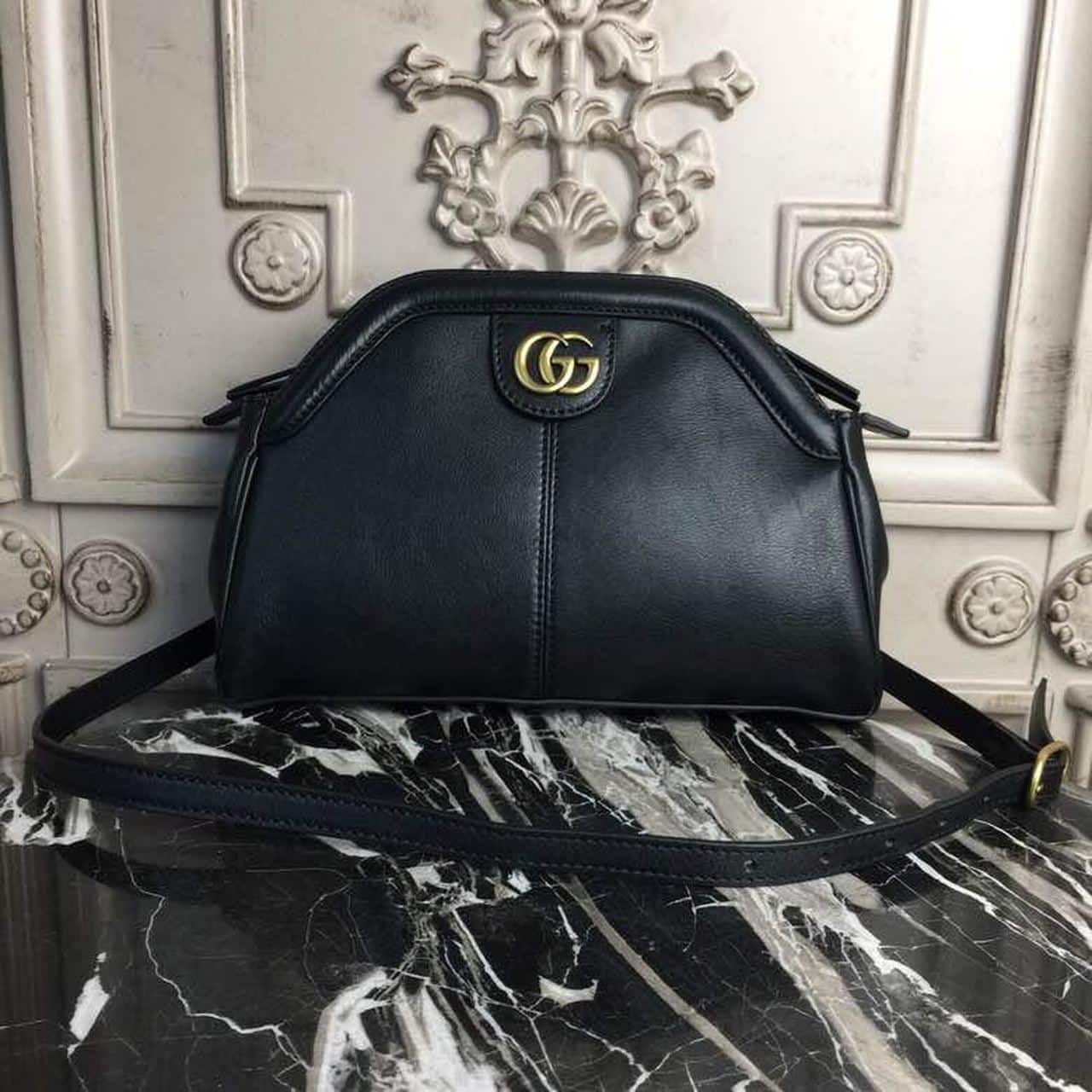 1:1 Replica Gucci RE(BELLE) Medium Top Handle Bag Black For Women 10.7in/27cm GG - Image 2