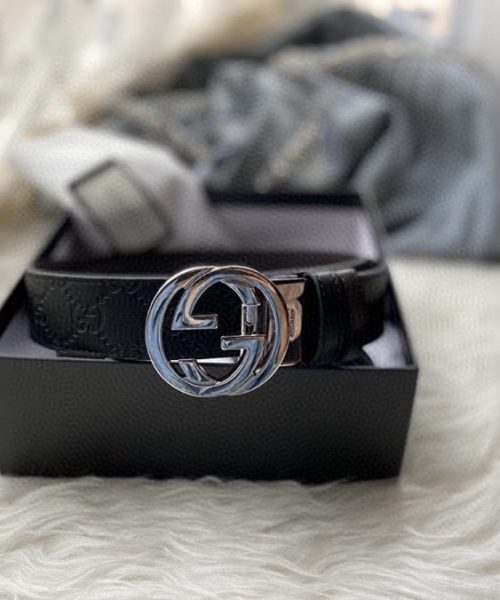 1:1 Replica Gucci Reversible Gucci Signature Belt Black GG, Women Belt ‎473030 CWCWN 1070