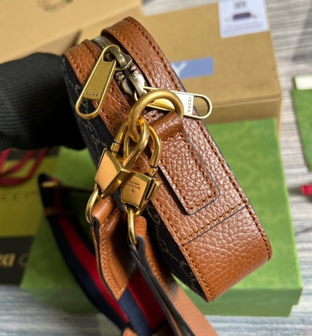 1:1 Replica Gucci Shoulder Bag With Interlocking G Blue And Ivory GG Denim Jacquard For Women  9.6in/24.5cm GG