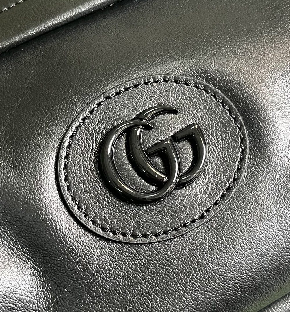 1:1 Replica Gucci Shoulder Tonal Double G Bag Green Khaki/Black For Men 23.3cm/9.2in 725696 AABDH 3353