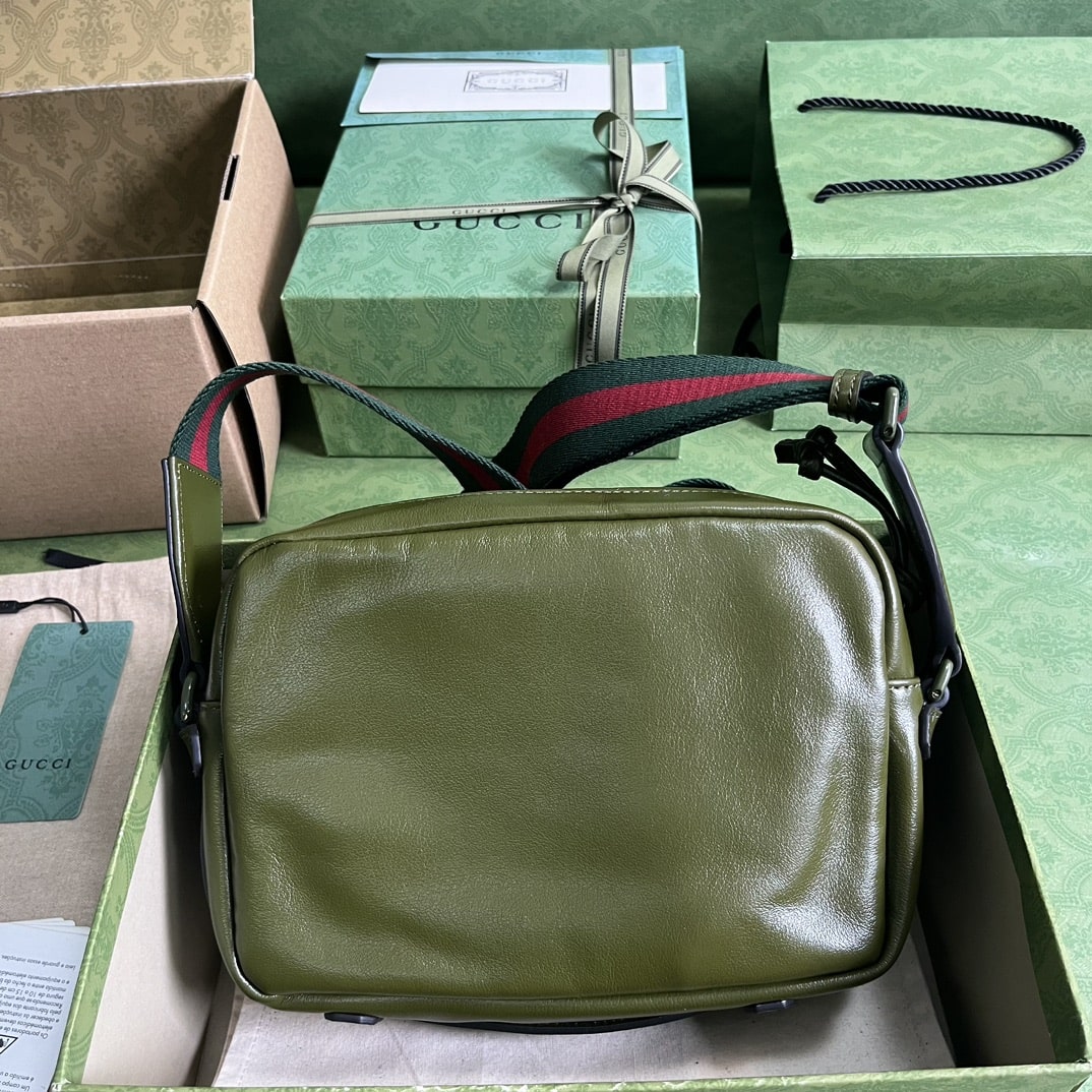 1:1 Replica Gucci Shoulder Tonal Double G Bag Green Khaki/Black For Men 23.3cm/9.2in 725696 AABDH 3353 - Image 8