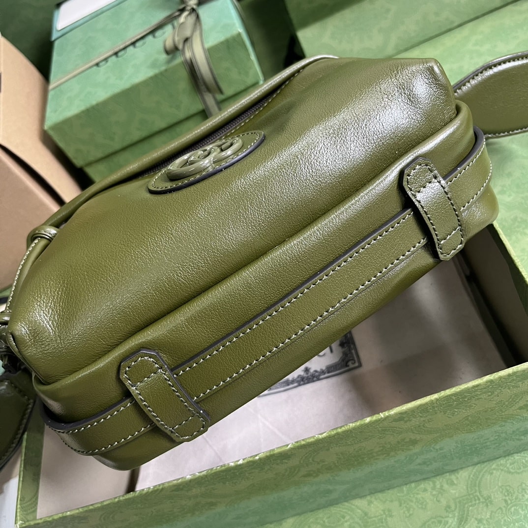 1:1 Replica Gucci Shoulder Tonal Double G Bag Green Khaki/Black For Men 23.3cm/9.2in 725696 AABDH 3353 - Image 4