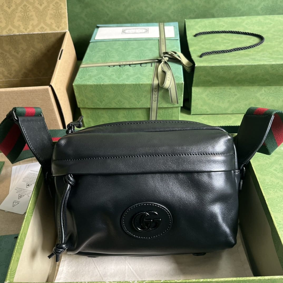 1:1 Replica Gucci Shoulder Tonal Double G Bag Green Khaki/Black For Men 23.3cm/9.2in 725696 AABDH 3353 - Image 18