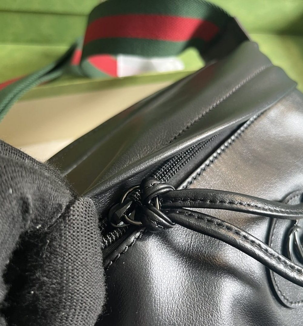 1:1 Replica Gucci Shoulder Tonal Double G Bag Green Khaki/Black For Men 23.3cm/9.2in 725696 AABDH 3353