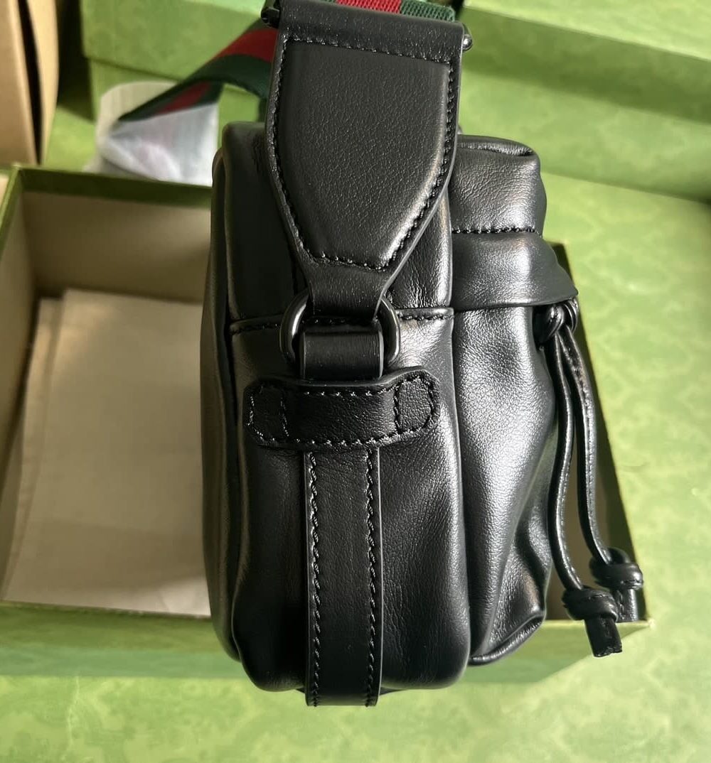 1:1 Replica Gucci Shoulder Tonal Double G Bag Green Khaki/Black For Men 23.3cm/9.2in 725696 AABDH 3353