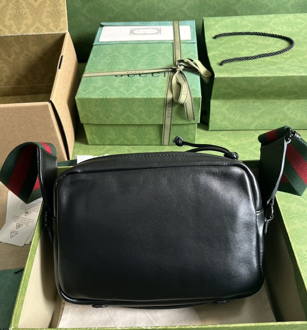 1:1 Replica Gucci Shoulder Tonal Double G Bag Green Khaki/Black For Men 23.3cm/9.2in 725696 AABDH 3353