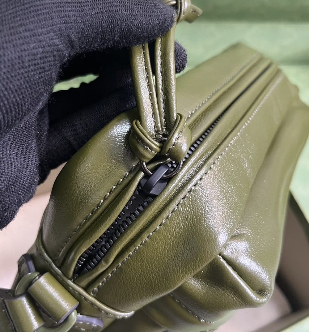 1:1 Replica Gucci Shoulder Tonal Double G Bag Green Khaki/Black For Men 23.3cm/9.2in 725696 AABDH 3353