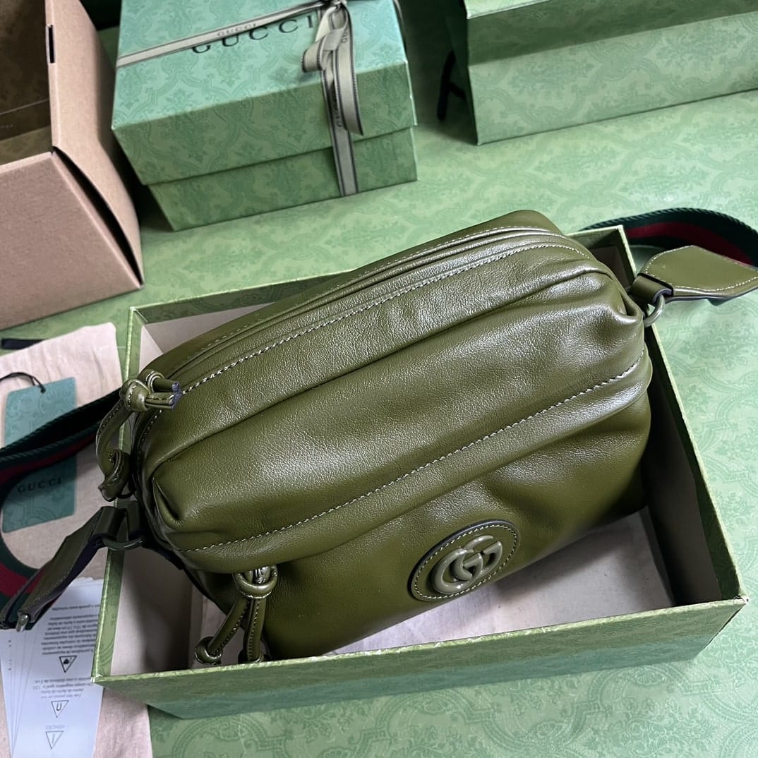 1:1 Replica Gucci Shoulder Tonal Double G Bag Green Khaki/Black For Men 23.3cm/9.2in 725696 AABDH 3353 - Image 2