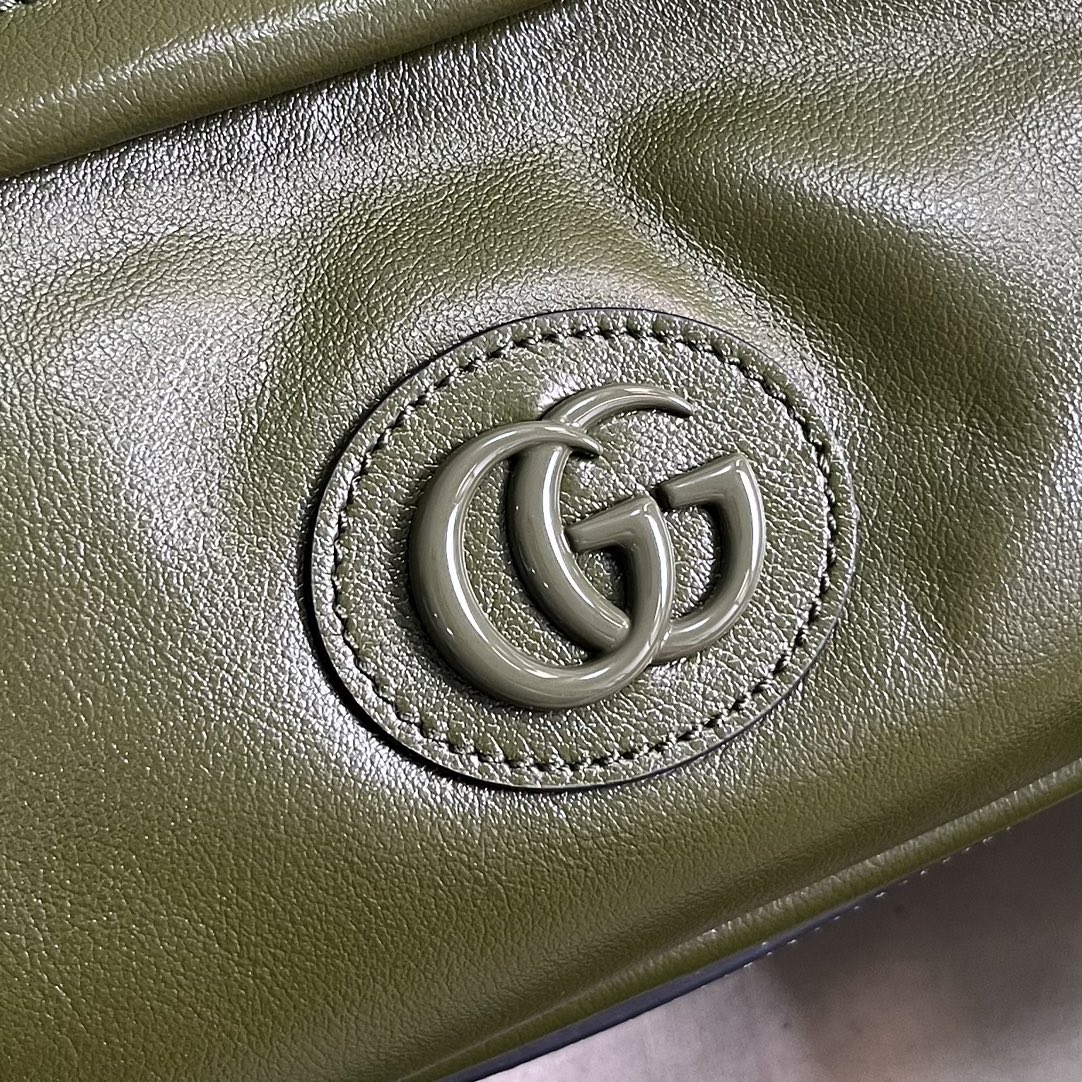 1:1 Replica Gucci Shoulder Tonal Double G Bag Green Khaki/Black For Men 23.3cm/9.2in 725696 AABDH 3353 - Image 6