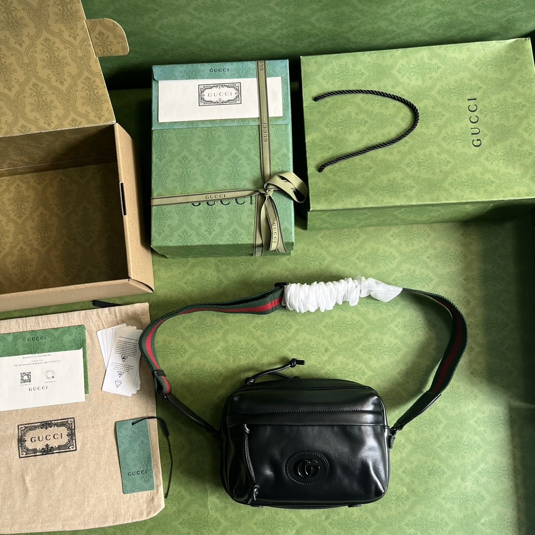 1:1 Replica Gucci Shoulder Tonal Double G Bag Green Khaki/Black For Men 23.3cm/9.2in 725696 AABDH 3353 - Image 12