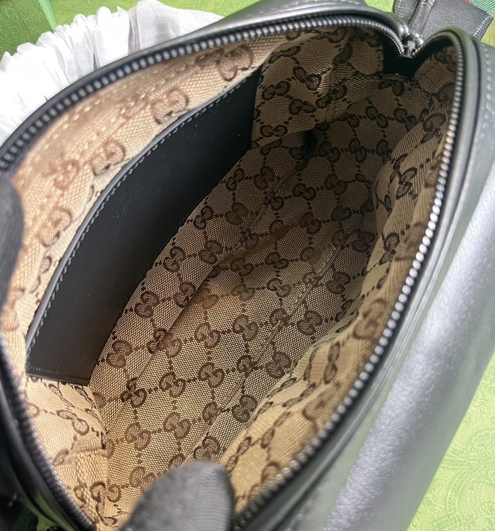 1:1 Replica Gucci Shoulder Tonal Double G Bag Green Khaki/Black For Men 23.3cm/9.2in 725696 AABDH 3353