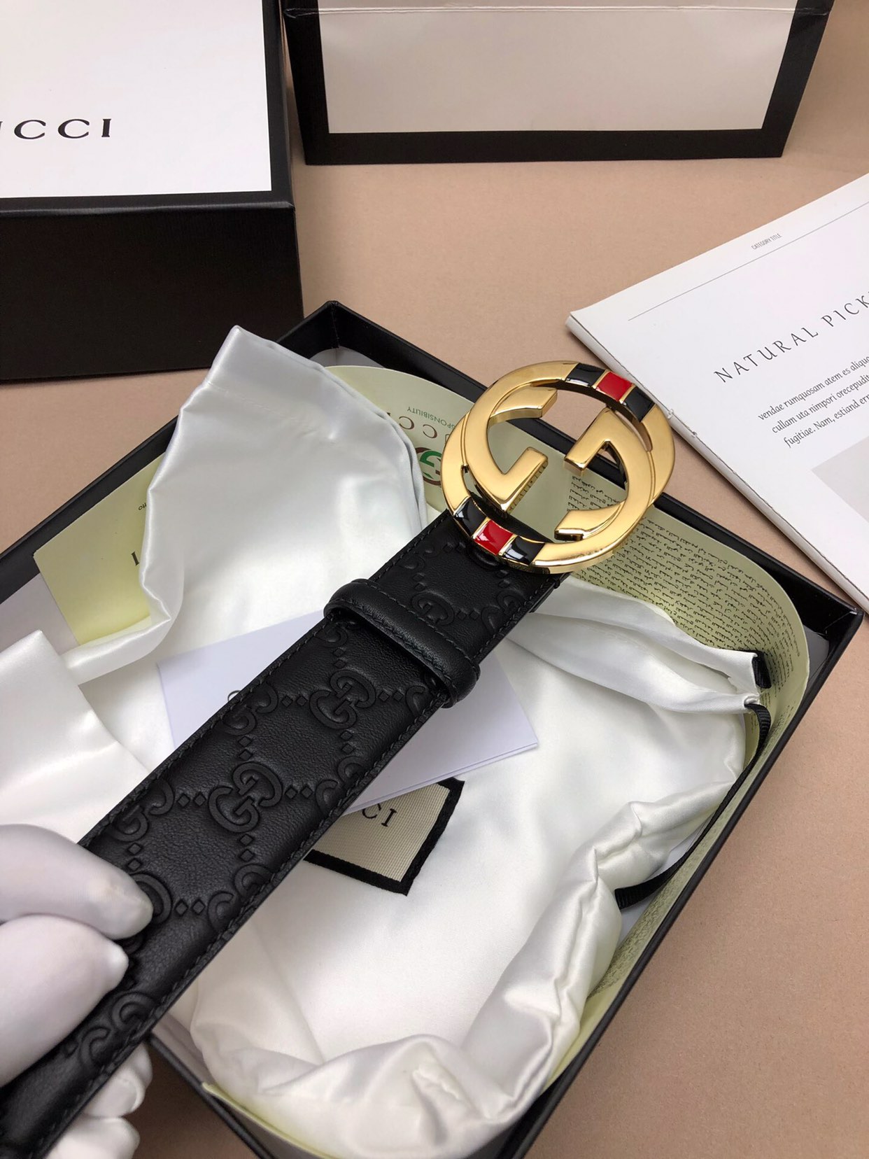 1:1 Replica Gucci Signature Belt Black For Women, Women Belt 370543 CWC1G 1000 - Image 7